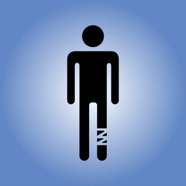 yaralı bacak simgesi olan adam