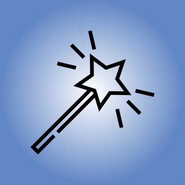 sihirli değnek simgesi. düz tasarım