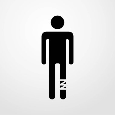 yaralı bacak simgesi olan adam