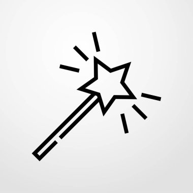 sihirli değnek simgesi. düz tasarım