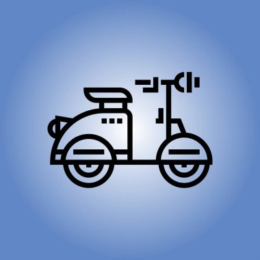 Motosiklet simgesi. düz tasarım. Doğrusal sanat