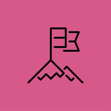 bayrak simgesi olan dağ. Doğrusal tasarım