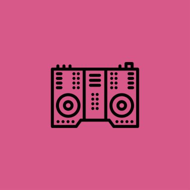 dj mikser simgesi. düz tasarım
