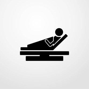 hasta hastane yatak simgesi. düz tasarım