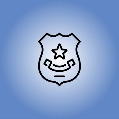 polis rozeti simgesi. düz tasarım