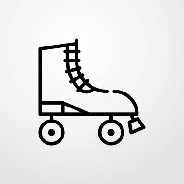 Tekerlekli paten simgesi. düz tasarım