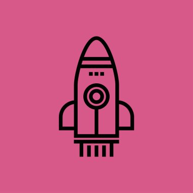 roket gemisi simgesi. düz tasarım