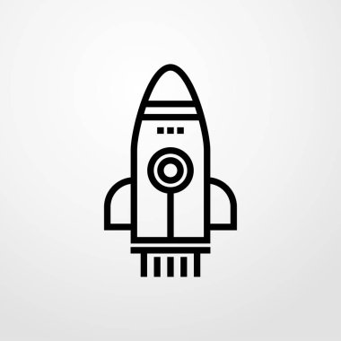 roket gemisi simgesi. düz tasarım