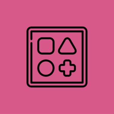 çocuk için şekiller tasarım. düz simgesi.