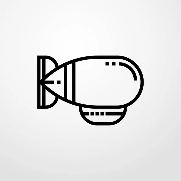Icono de zepelín. diseño plano — Vector de stock