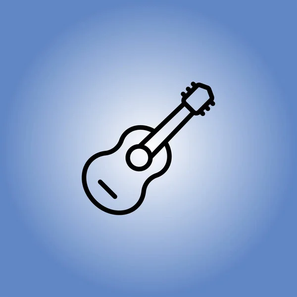 Ακουστική κιθάρα εικονίδιο. επίπεδη σχεδίαση — Διανυσματικό Αρχείο