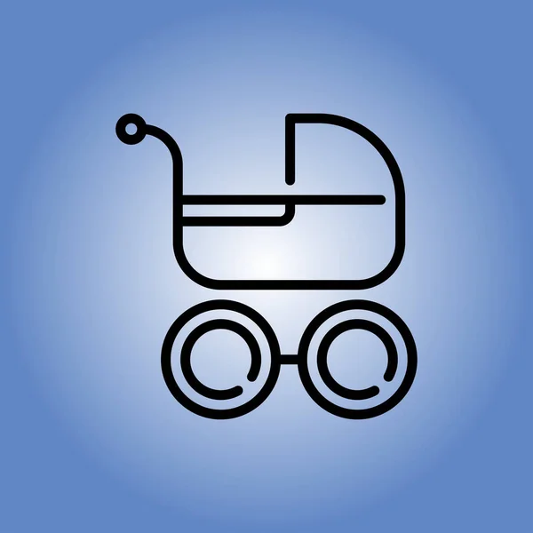 Ícone de carrinho de bebé. design plano —  Vetores de Stock