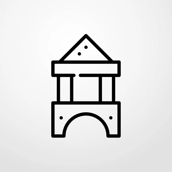 Bloqueia ícone castelo. design plano —  Vetores de Stock