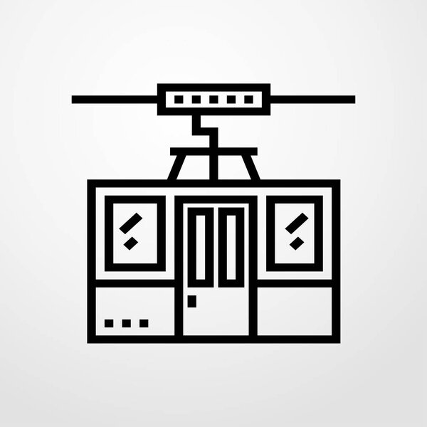 cable car cabin icon. flat design