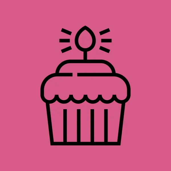 Cupcake pictogram. platte ontwerp — Stockvector