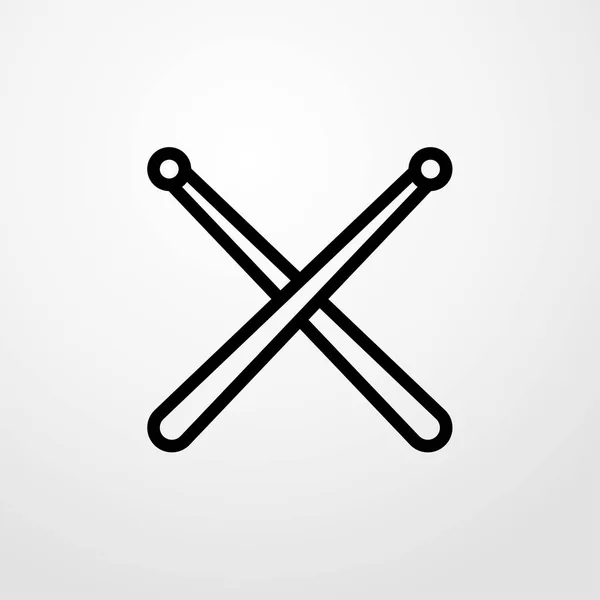 Икона барабанных палочек. плоский дизайн — стоковый вектор