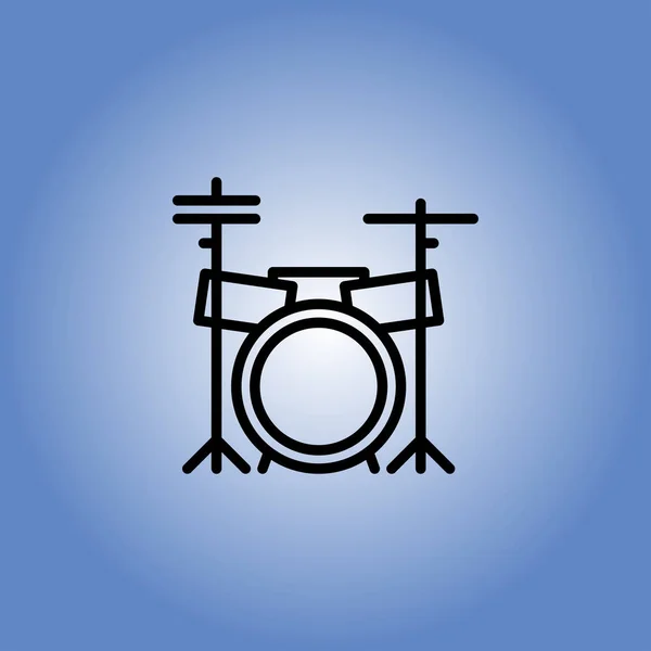 Drum set εικονίδιο. επίπεδη σχεδίαση — Διανυσματικό Αρχείο