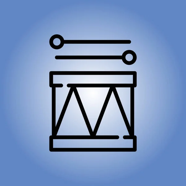 Drum icon. flat design — Stock Vector