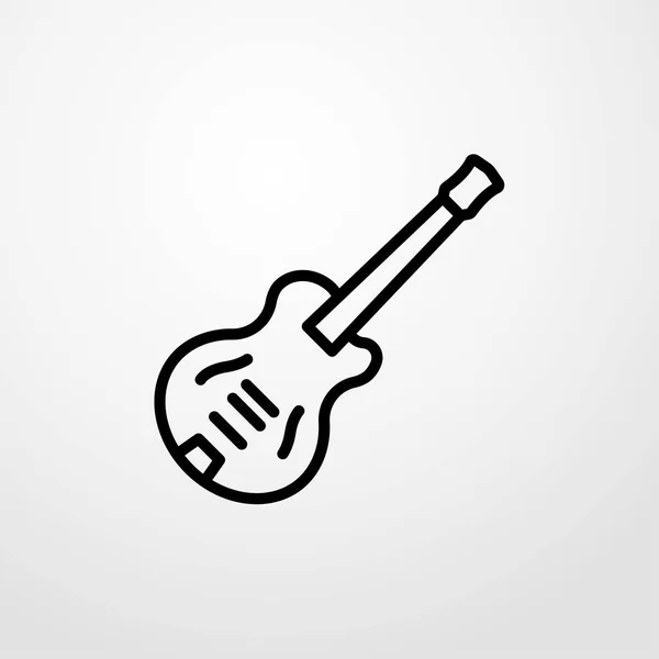 Ηλεκτρική κιθάρα εικονίδιο. επίπεδη σχεδίαση — Διανυσματικό Αρχείο