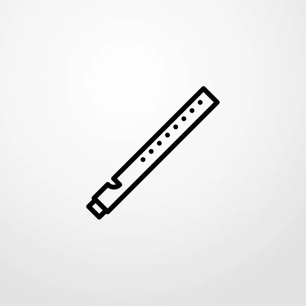 Icono de la flauta. diseño plano — Vector de stock
