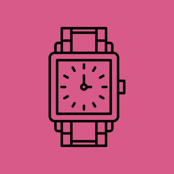 Icono del reloj de mano. Diseño plano — Vector de stock