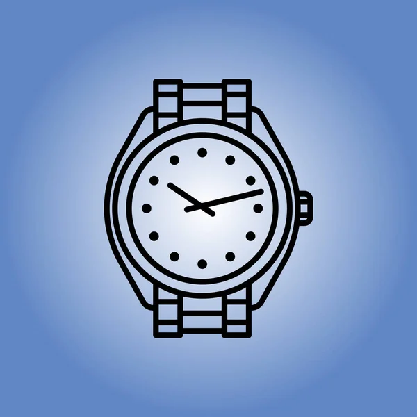 Icono del reloj de mano. Diseño plano — Vector de stock