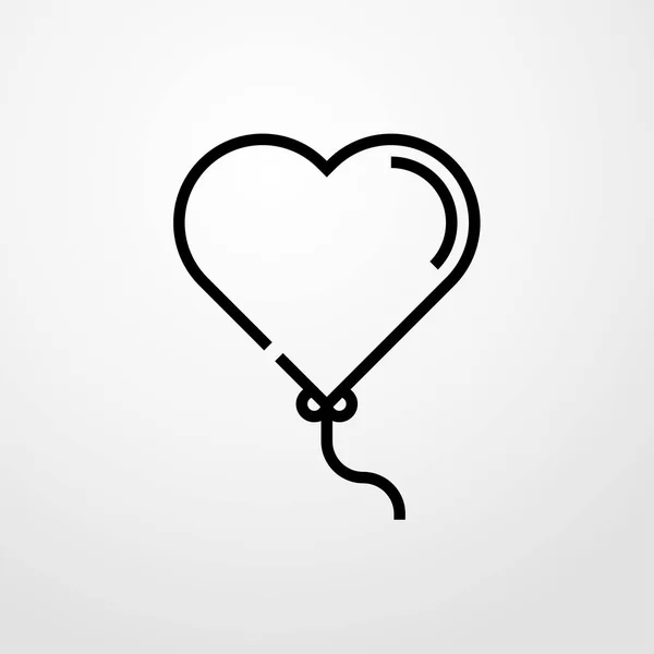Ikon balon jantung. desain datar - Stok Vektor