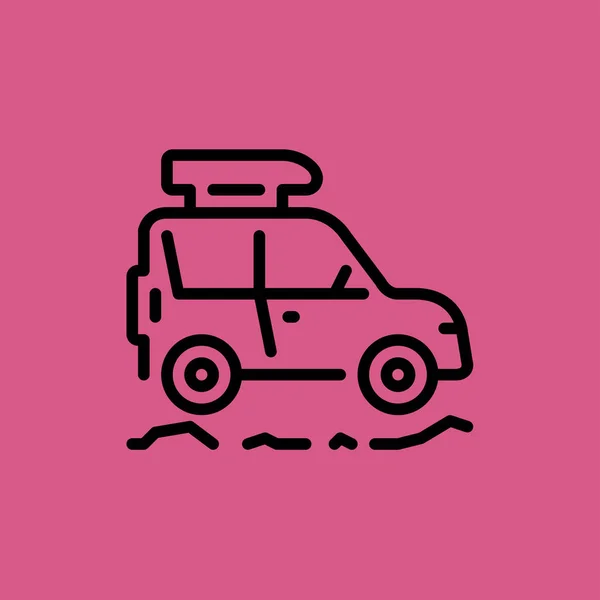Icône de jeep. design plat — Image vectorielle