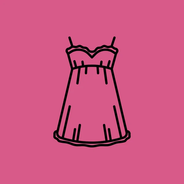 Icono camisón de las mujeres. diseño plano — Vector de stock