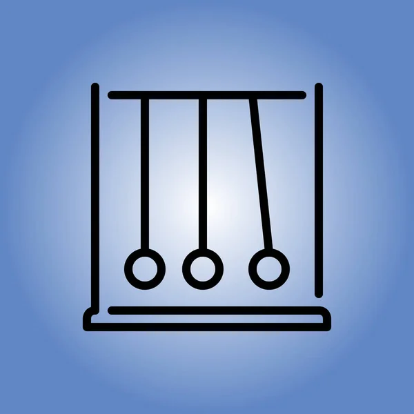 Icono de la cuna newtons. diseño plano. lineal — Vector de stock