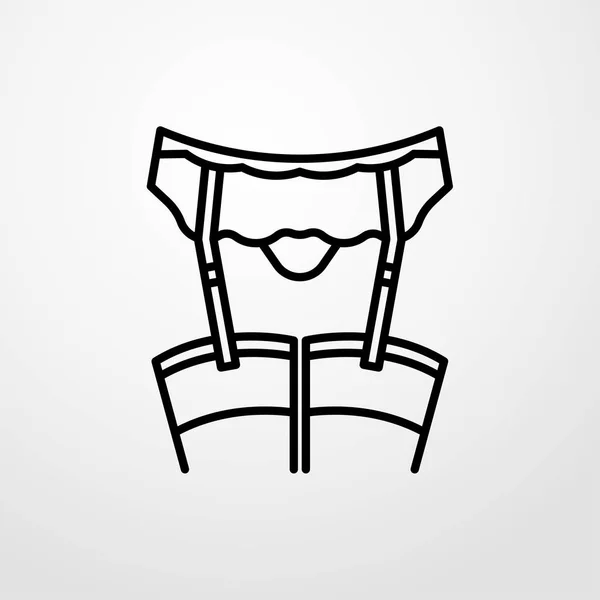 Panty met thong pictogram. platte ontwerp — Stockvector