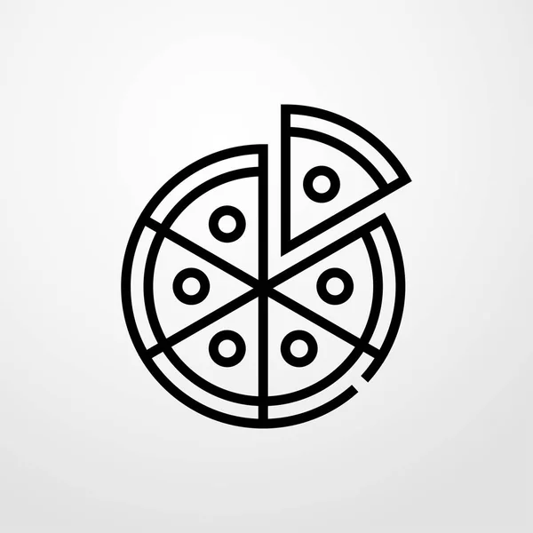 Pizza-Ikone. flache Bauweise — Stockvektor