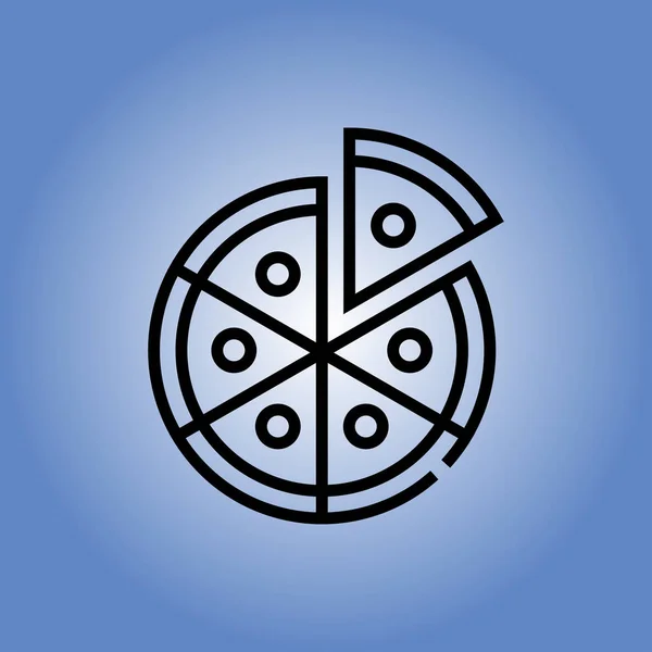 Icono de pizza. Diseño plano — Archivo Imágenes Vectoriales