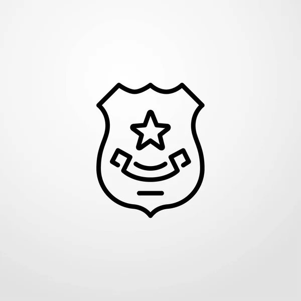 Policejní odznak ikona. plochý design — Stockový vektor