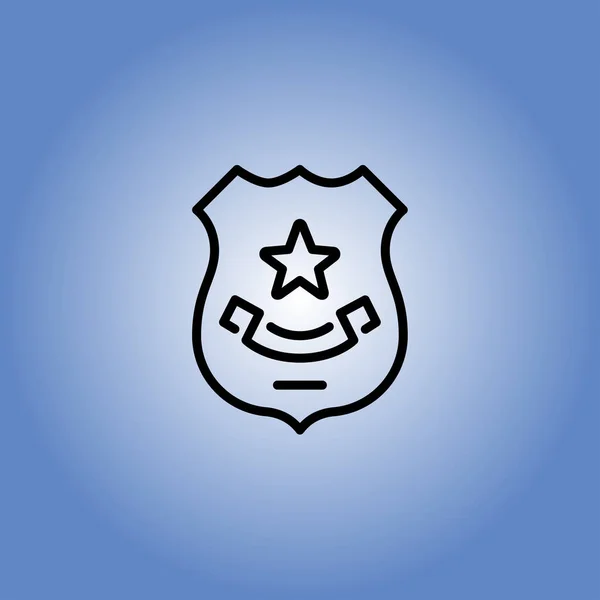警察バッジ アイコン。フラットなデザイン — ストックベクタ