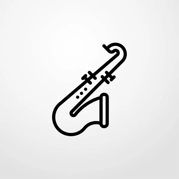 Icône de saxophone. Conception plate — Image vectorielle