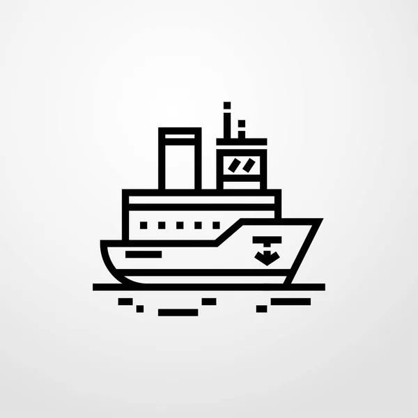 Het pictogram van het schip. Platte ontwerp — Stockvector