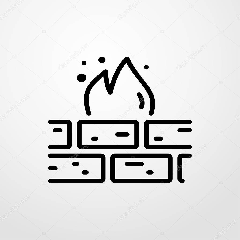 firewall icon. flat design