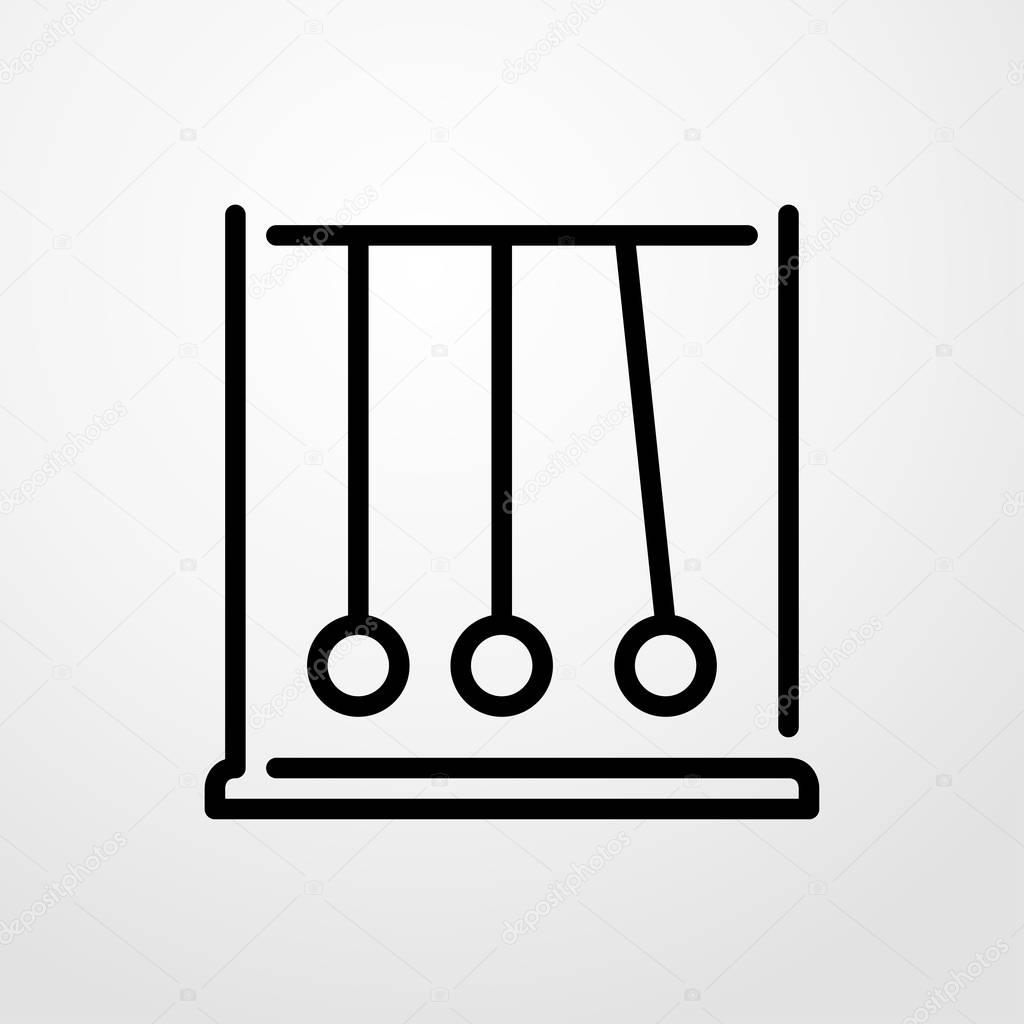 Newtons cradle icon. flat design. linear