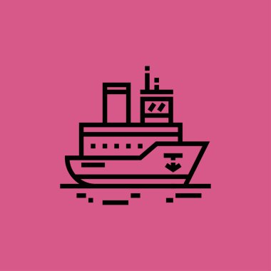 gemi simgesi. Düz tasarım