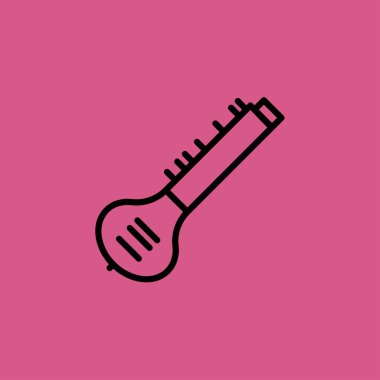 sitar simgesi. düz tasarım