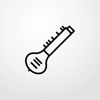 sitar simgesi. düz tasarım