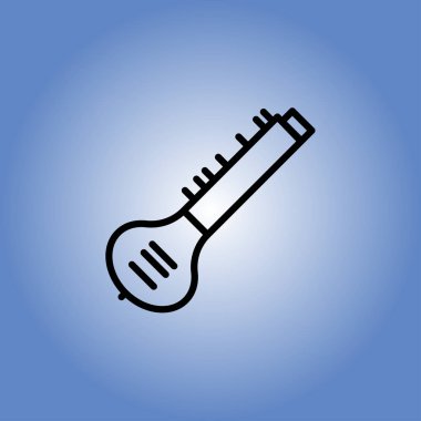 sitar simgesi. düz tasarım