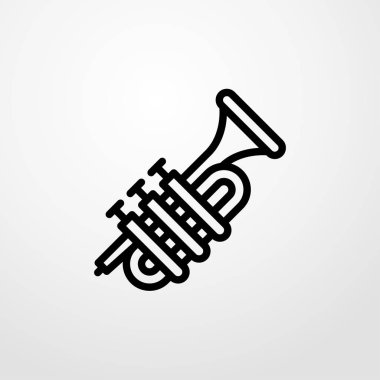 trompet simgesi. düz tasarım