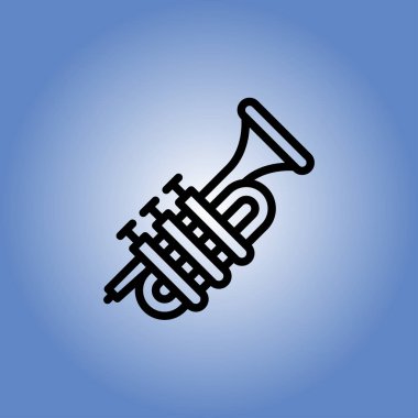 trompet simgesi. düz tasarım