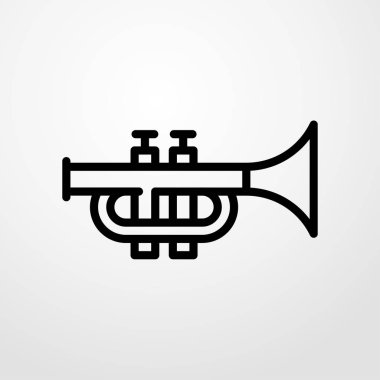 trompet simgesi. düz tasarım