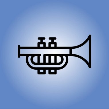 trompet simgesi. düz tasarım