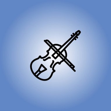 Keman simgesi. Düz tasarım