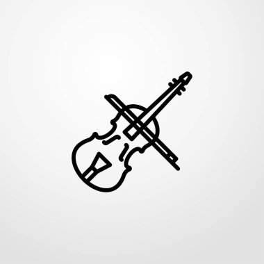 Keman simgesi. Düz tasarım