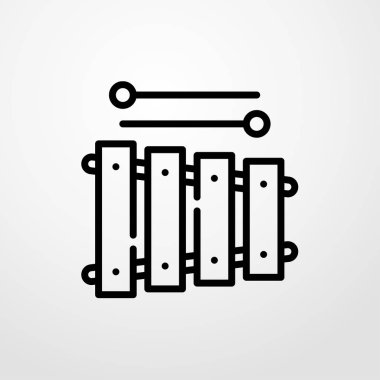 Ksilofon simgesi. Düz tasarım